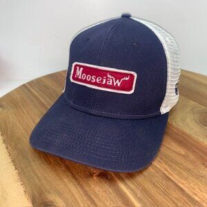 MooseJaw Snapback Adjustable Trucker Hat Mountaineering Blue White